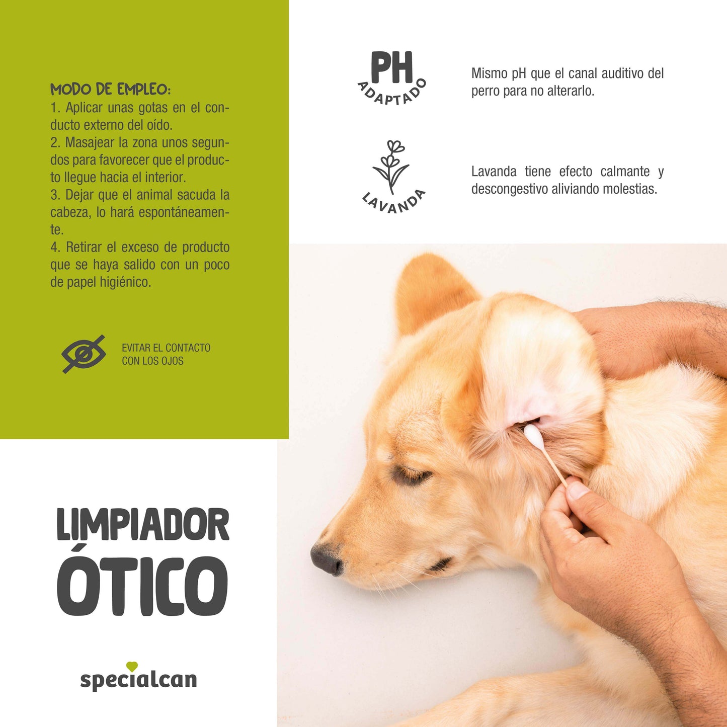 Limpiador de Oídos para Mascotas Specialcan 125ml | Higiene Auditiva