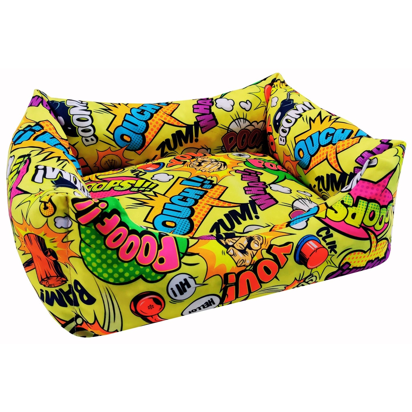 Cuna para perro Comic Gold – Diseño moderno y tejido antimanchas | Max the Husky