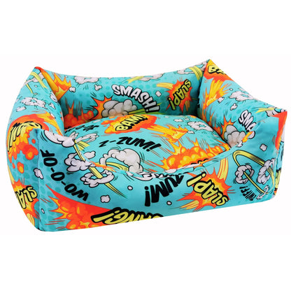 Cuna para perro Comic Gold – Diseño moderno y tejido antimanchas | Max the Husky