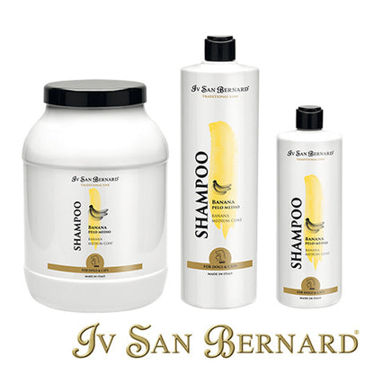 Champú Banana IV San Bernard para Perros y Gatos – Pelo Medio, Suavidad y Brillo Profesional