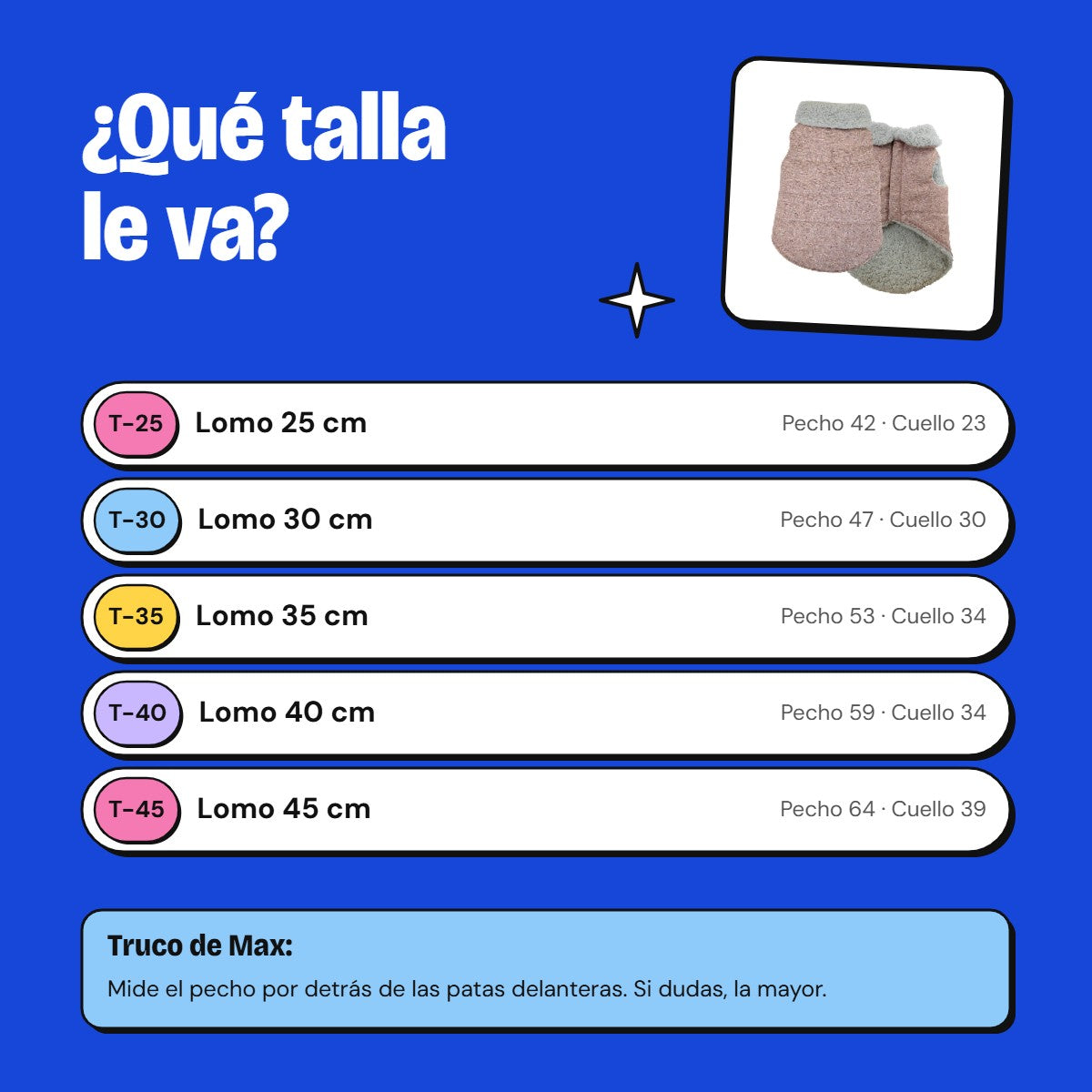 Guía de tallas abrigo bomber rosa