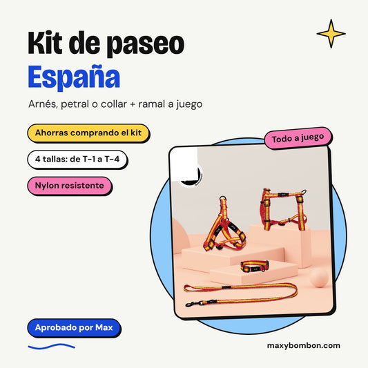 Kit de paseo España arnés + correa – Aprobado por Max