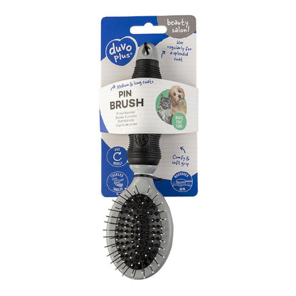 Cepillo Púas Metálicas Protegidas para Mascotas Duvo+ T-S | Piel Sensible