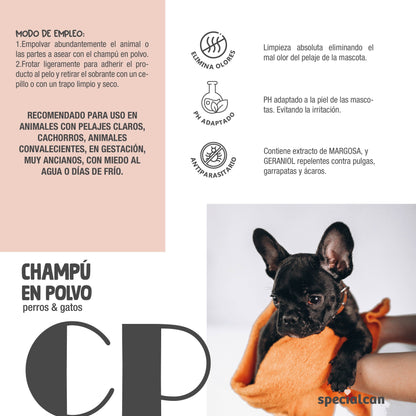 Champú en Seco en Polvo para Mascotas Specialcan 250g | Sin Agua