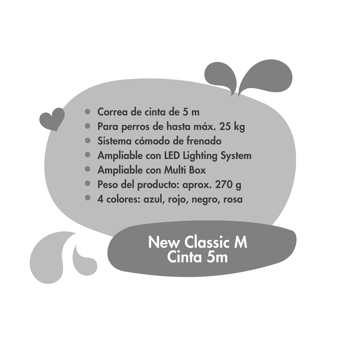 Correa Extensible Flexi Classic M Cinta 5 m