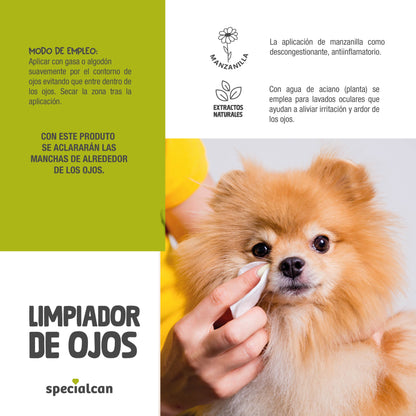 Limpiador de Ojos para Mascotas Specialcan 125ml | Quita Lagañas