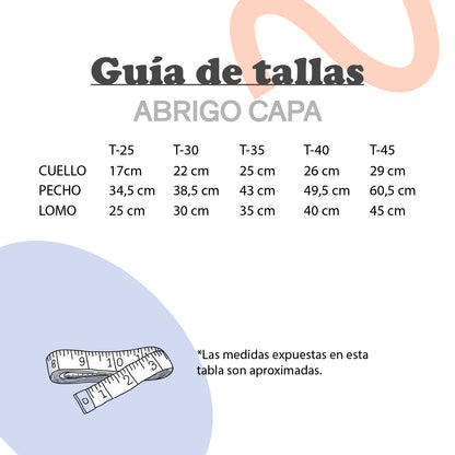 Abrigo Capa para Perros Yagu Moda