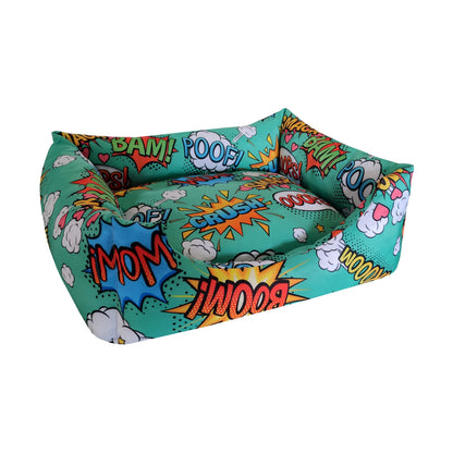 Cuna para perro Comic Gold – Diseño moderno y tejido antimanchas | Max the Husky