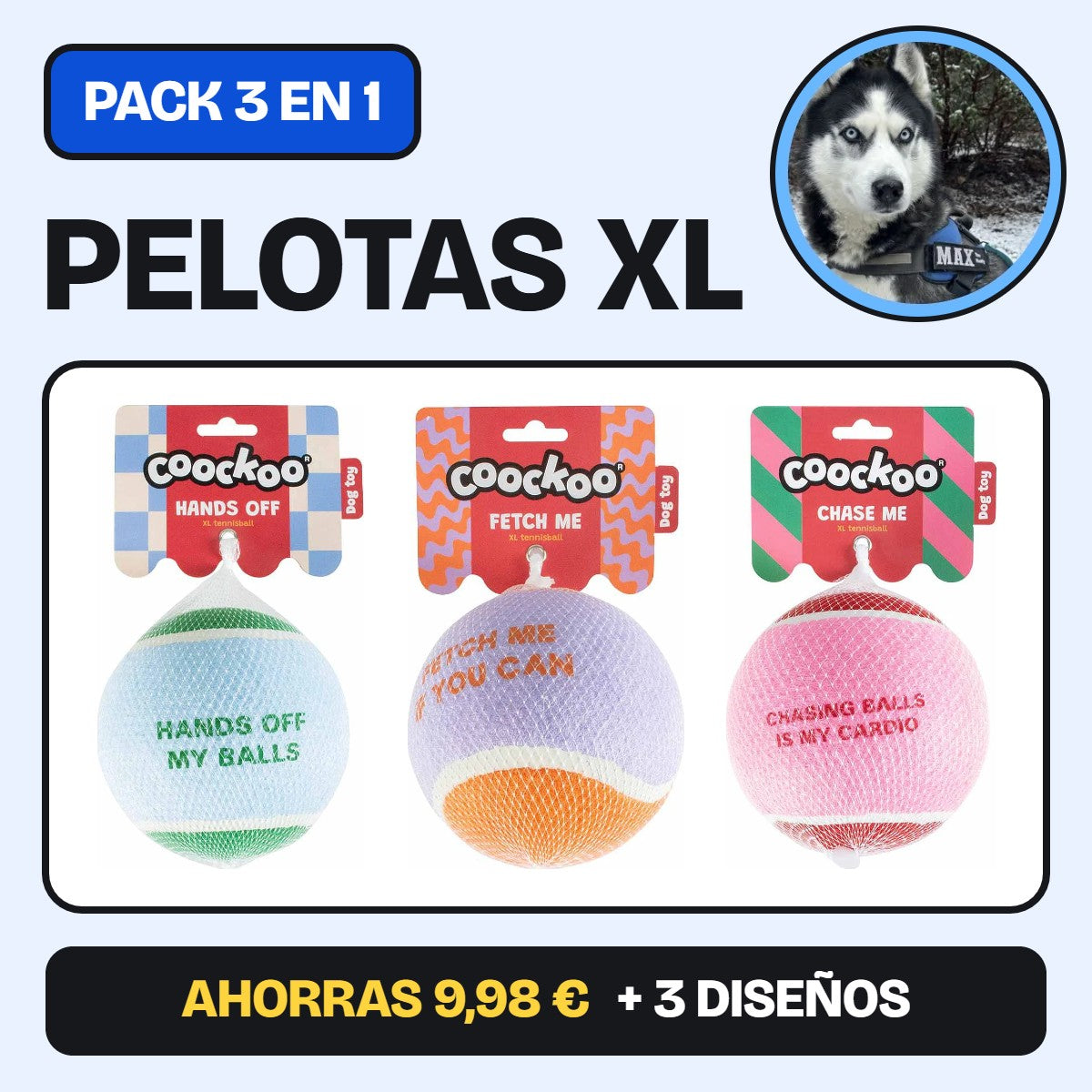 Pack 3 Pelotas XL Duvo+ CooKoo