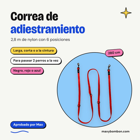 Correa de adiestramiento multiposición 2,8 m Yagu – Aprobado por Max